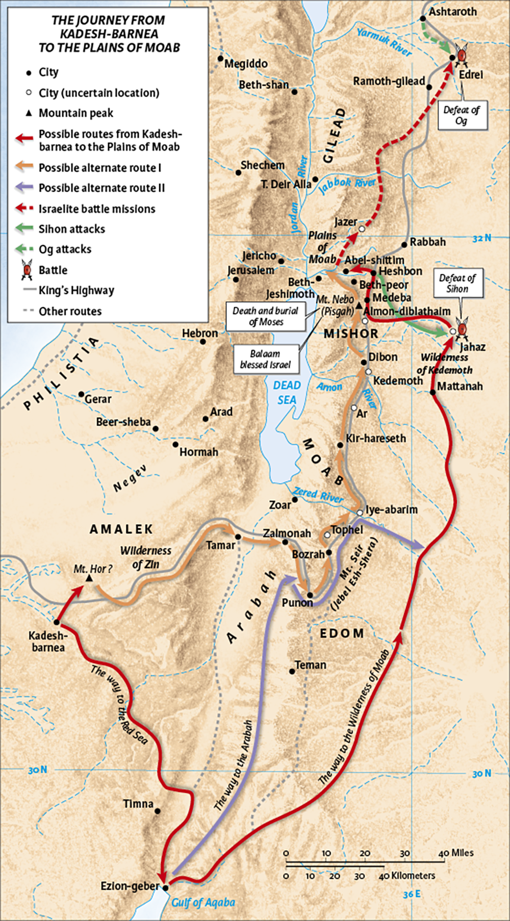 The Journey from Kadesh-Barnea to the Plains of Moab