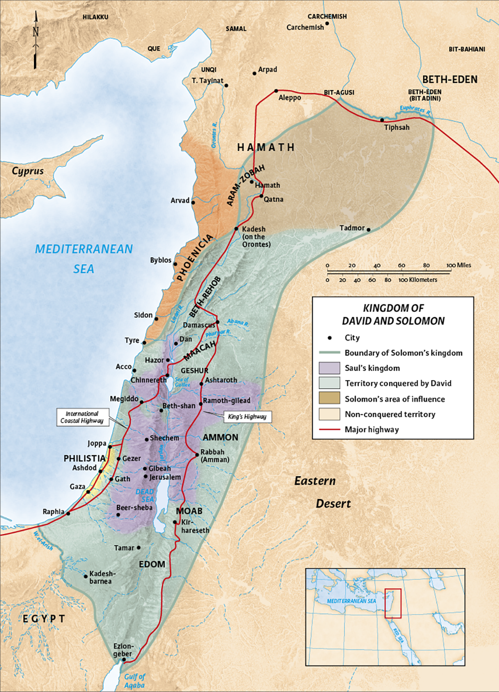 Map of Kingdom of David and Solomon