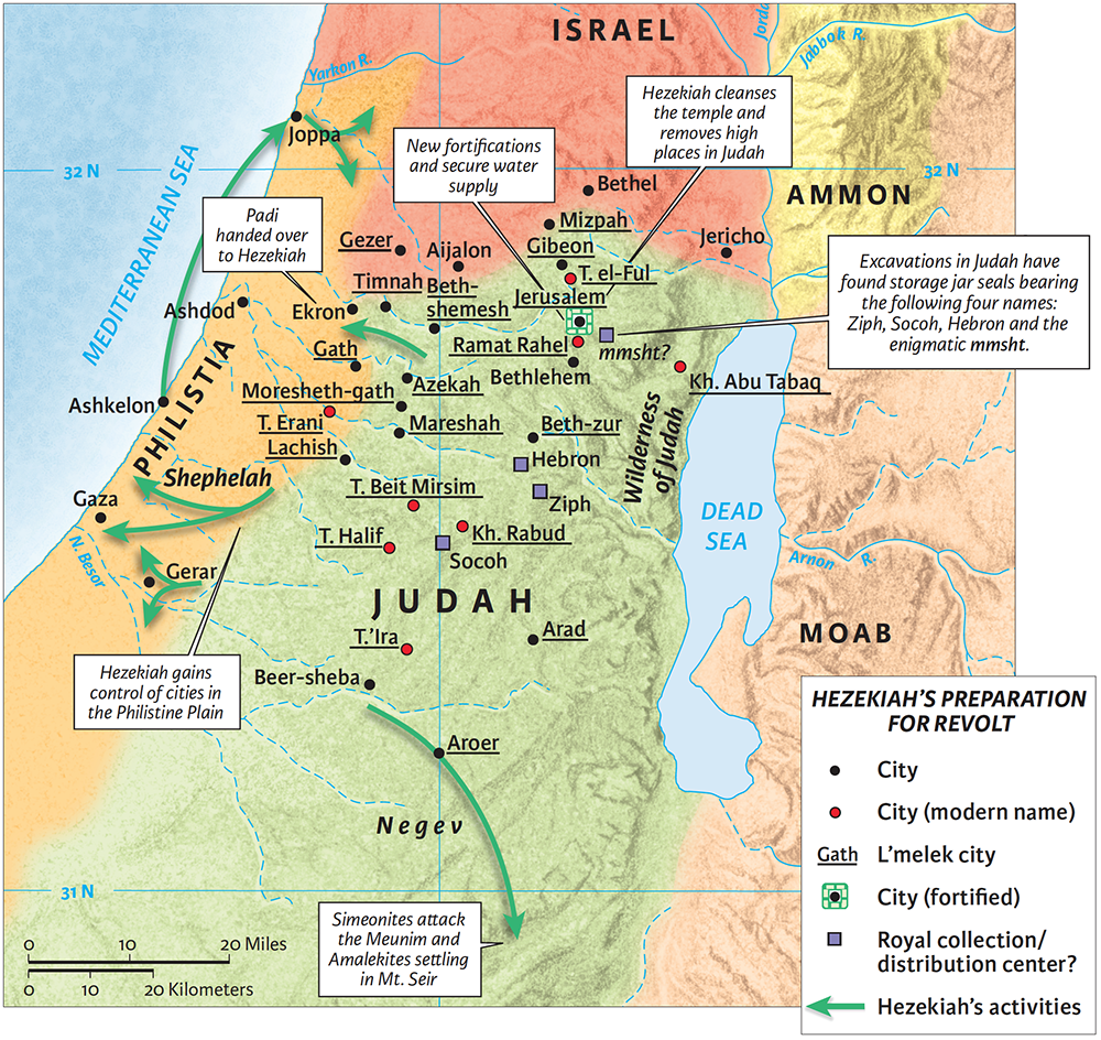 Map of Hezekiah’s Preparation for Revolt