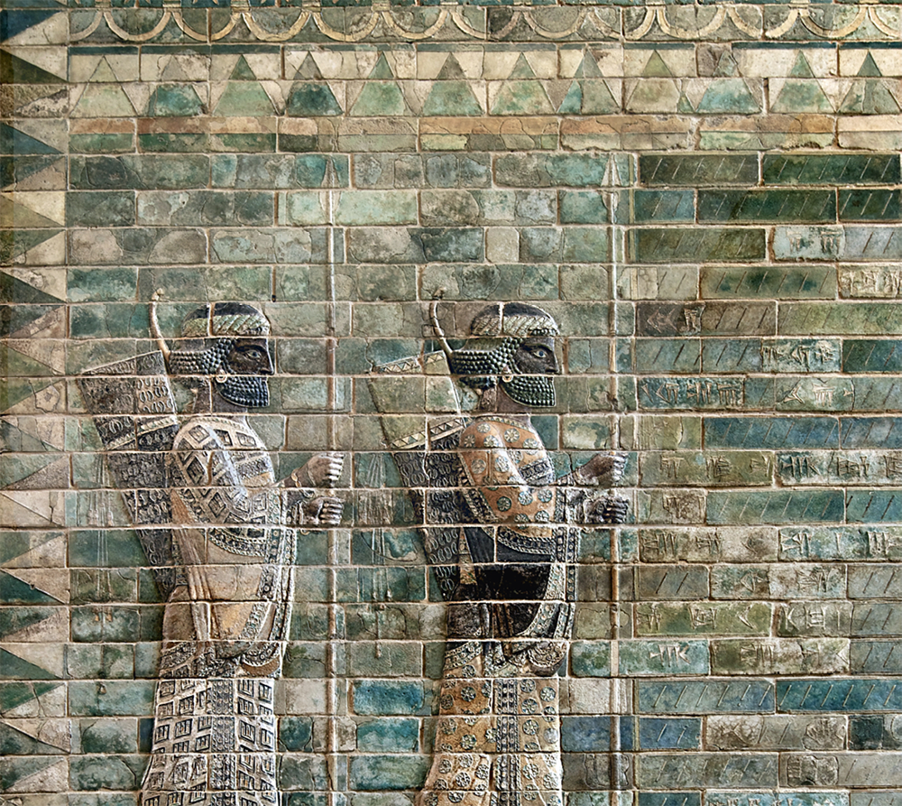 Archers’ frieze in Darius’s palace in Susa, the setting for the book of Esther. Excavated by Marcel Dieulafoy, 1885-1886.