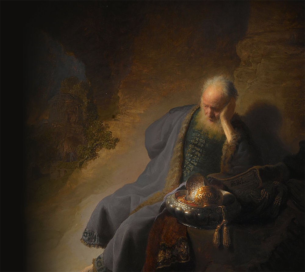 Jeremiah Lamenting the Destruction of Jerusalem by Rembrandt (1606-1669)