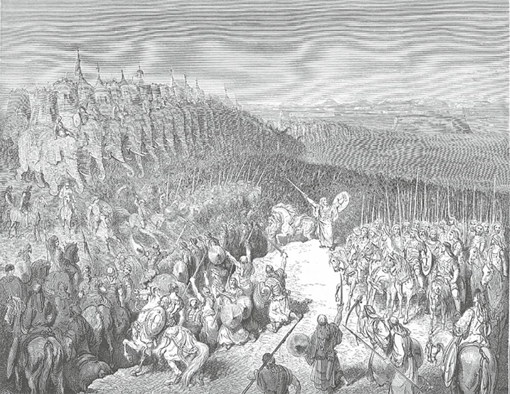 Judas Maccabeus before the army of the Syrian general, Nicanor by Gustave Dore