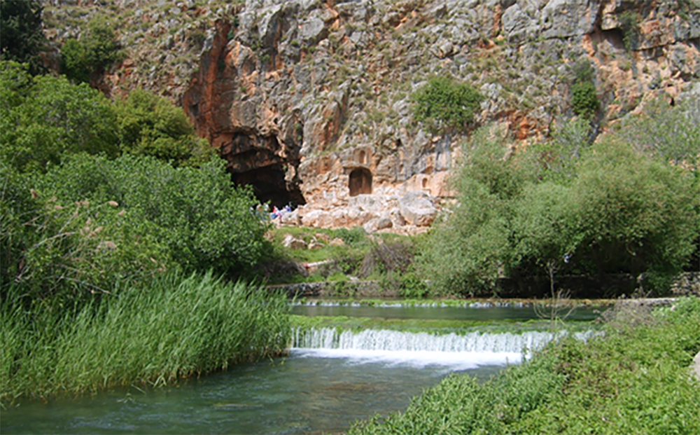 Spring of Banias river, one of the main tributory of the Jordan River