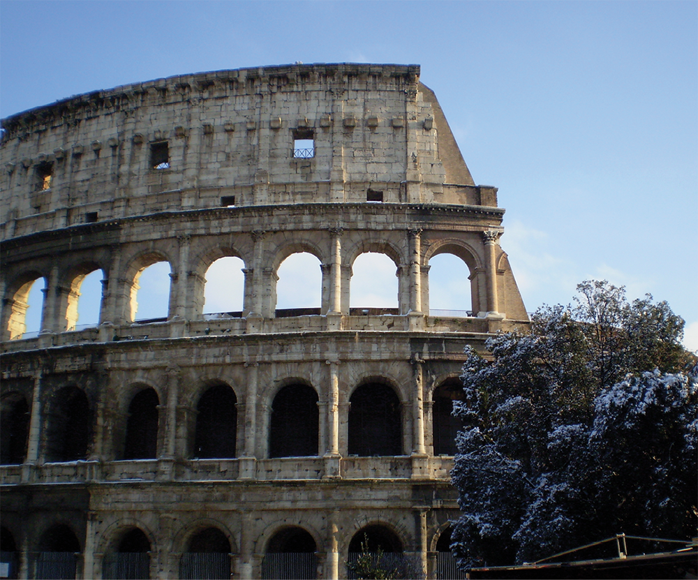 Rome’s Colosseum in winter. In closing his second letter to Timothy, Paul urged Timothy to come from Ephesus: “When you come, bring the cloak I left in Troas with Carpus, as well as the scrolls, especially the parchments. . . . Make every effort to come before winter”. As winter approached, the Mamertine Prison, the traditional site where Paul was incarcerated, would not have afforded protection as the temperature dropped. Construction on the Colosseum didn’t begin until a few years after Paul’s death. It opened in AD 80.