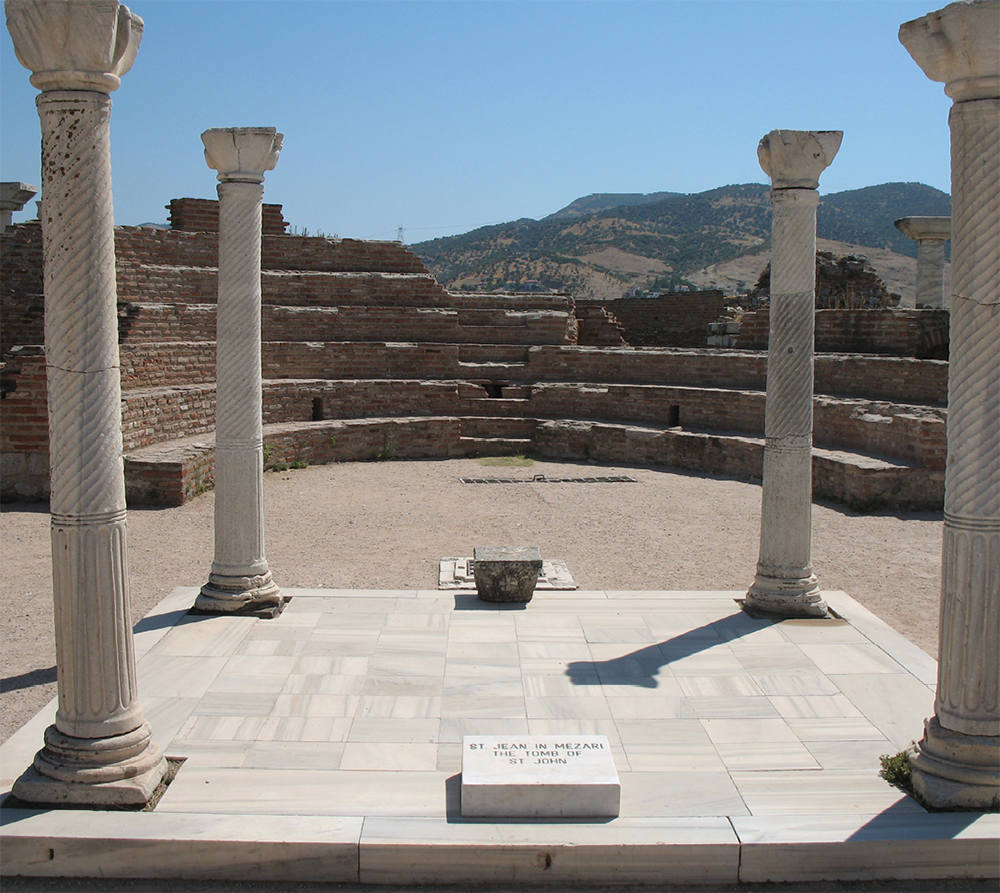 The tomb of John the Apostle, in St. John’s Basilica, Ephesus, near modern-day SelÃ§uk, Turkey.
