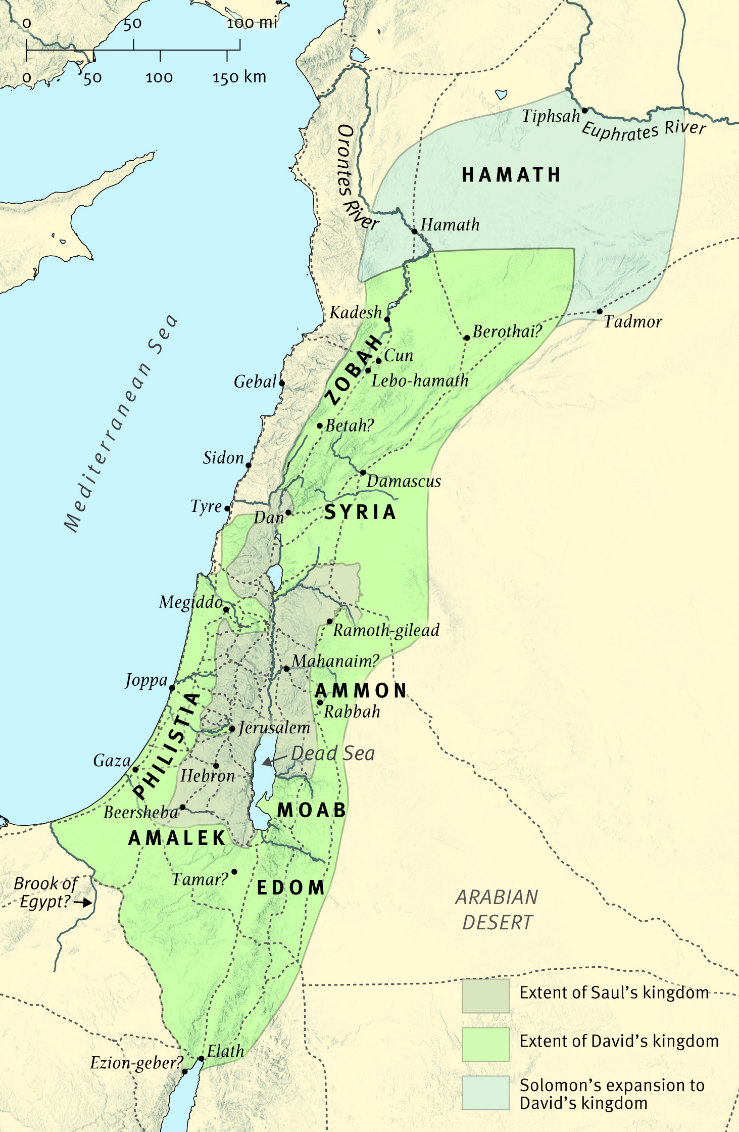 Map 5: Israel under Saul, David, and Solomon
