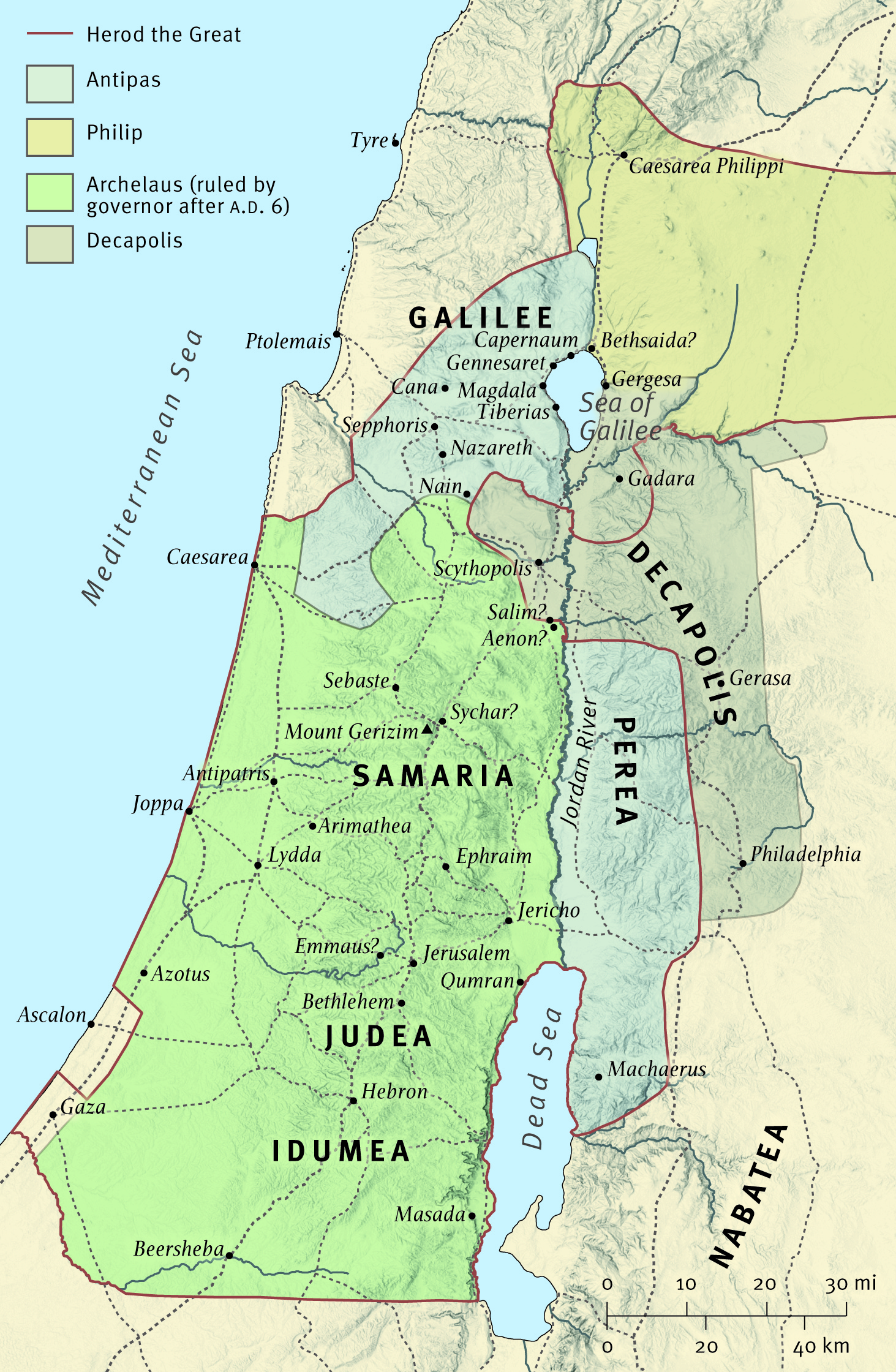 Map 11: Palestine under Roman Rule
