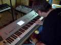 Donovan Hill recording keyboards on "Beautiful." 