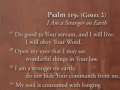 Psalm 119c - Gimel - I Am a Stranger on Earth 