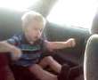 Tryston dancing in the car