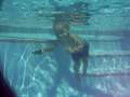 Baby swimming underwater 