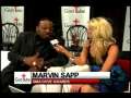 Marvin Sapp sits with Godtube's Kelly Ewing backstage at the 2008 GMA's 