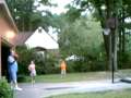 Amazing Basketball Trick Shot   A Double-Bounce Bank Swish 