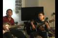 Daddy and son jamming session