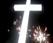 Cross with fireworks 