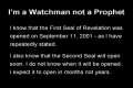 I'm a Watchman not a Prophet 