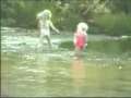 Little girl goes fishing 
