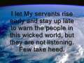 Prophecy Warn the people! â€“ Received August 14, 2009 