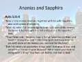 Ananias and Sapphira 
