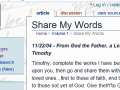 #8 Today, I read "Share My Words" """It is My words you share, not of your own""" 
