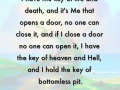 The key of life and death - a word from Lord Jesus 