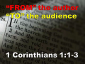 1 Corinthians 1:1-3 The Christian Jekyll & Hyde 