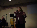 Cathy Dier ,Singing at Kingdom Community Church