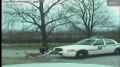 Dog chews off police car bumper. 