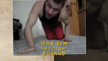One arm two finger pushup 