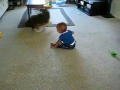 &quot;Let the giggling begin&quot; Baby and dog invent their own game