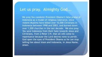 Obama Praises Indonesia Who Killed Thousands Of Christians(The Evening Prayer - 14 Nov 10) 