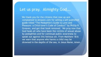 Amazon Stops Selling a Guide for Pedophiles (The Evening Prayer - 19 Nov 10 )  