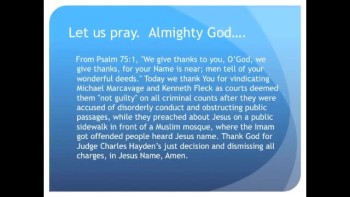 Evangelists 'Not Guilty,' arrested for Preaching Christ (The Evening Prayer - 23 Nov 10) 