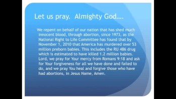 United States Sees 53 Million Abortions Since Roe in 1973 (The Evening Prayer - 04 Dec 10) 