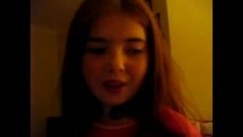 Julie age 9 singing I look to you Practicing Take one