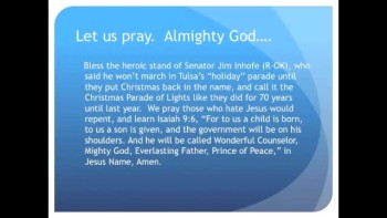 Senator Inhofe Won't March in anti-Jesus Parade  (The Evening Prayer - 05 Dec 10) - 