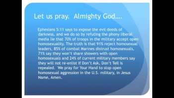 The REAL Pentagon Poll: 91% Reject Open Homosexual Service (The Evening Prayer - 06 Dec 10)  