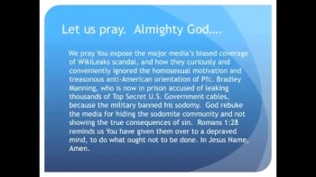 Media Ignores Sodomite Source for Wikileaks - (The Evening Prayer - 08 Dec 10)  