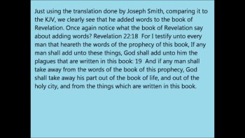 Joseph Smith adding to the bible