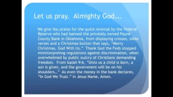 Feds Stop Banning Crosses, Bible Verses in Private Bank (The Evening Prayer - 28 Dec 10)  