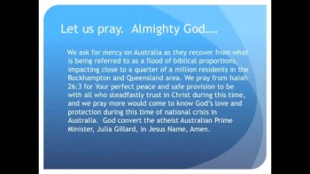 Australian Floods Larger than France and Germany Combined (The Evening Prayer - 08 Jan 11) 