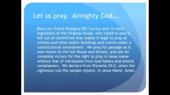 The Evening Prayer - 31 Jan 11 -Virginia: Constitutional Amendment Would Protect Public Prayers  
