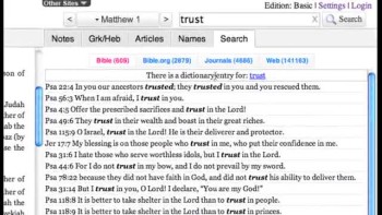 Searching within the NET Bible Study Environment 