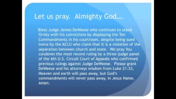 The Evening Prayer - 16 Feb 11 - 10 Commandments Banned from Ohio Courtroom 