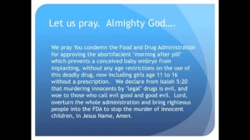 The Evening Prayer - 04 Mar 11 - FDA Sells Abortion Pill to 11 Year Old Girls  