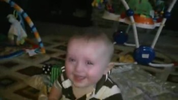 Adorable Baby Laughs at Dad Snorting 