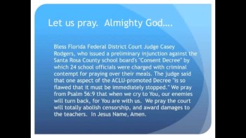 The Evening Prayer - 29 Mar 11 - Court Stops ACLU from Censoring Florida Teachers 