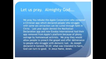 The Evening Prayer - 31 Mar 11 - Apple Removes 'Gay Cure' App by Exodus International 