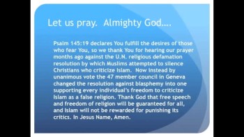 The Evening Prayer - 09 Apr 11 - Victory! U.N. Stops Efforts to Protect Islam from Criticism  