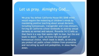 The Evening Prayer - 12 Apr 11 - California Bill Would Force Homosexual Textbooks upon Kids  